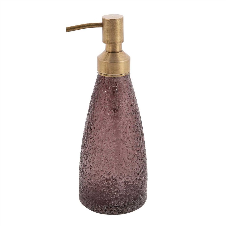 Luxe Soap Dishes & Dispensers | Cracked Effect Glass Soap Dispenser