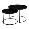 Ethnicraft Side Tables | Round Nesting Tray Table Set