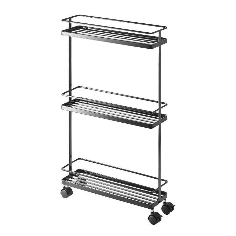 Yamazaki Bar Carts & Trolleys | Slim Three Tier Storage Trolley