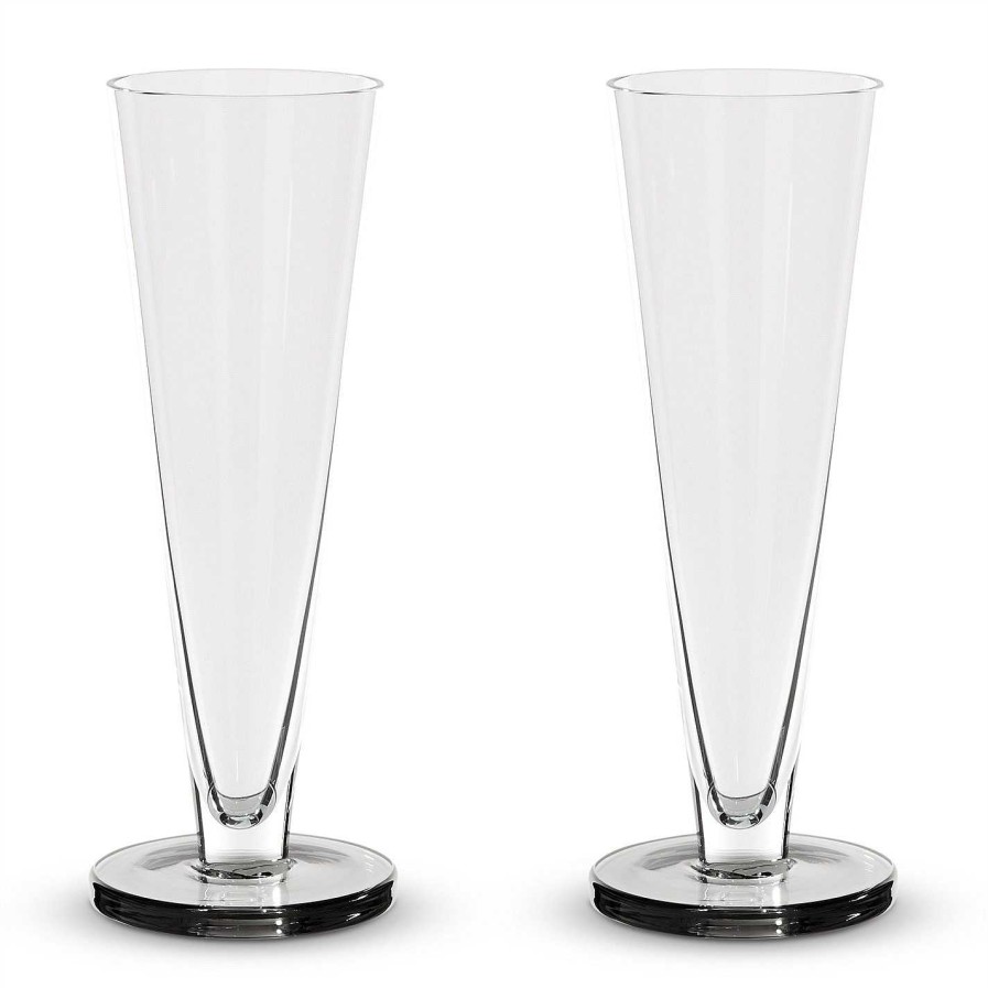 Tom Dixon Champagne Flutes & Saucers | Puck Flute Glass - Set Of 2