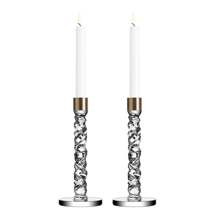 Orrefors Candlesticks | Carat Candlestick - Set Of 2 Clear