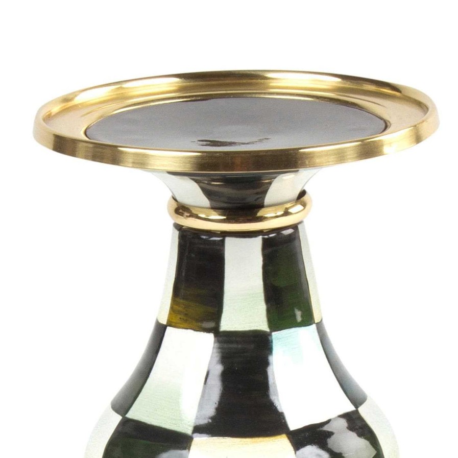 MacKenzie-Childs Candle Holders & Accessories | Courtly Check Enamel Pillar Candlestick