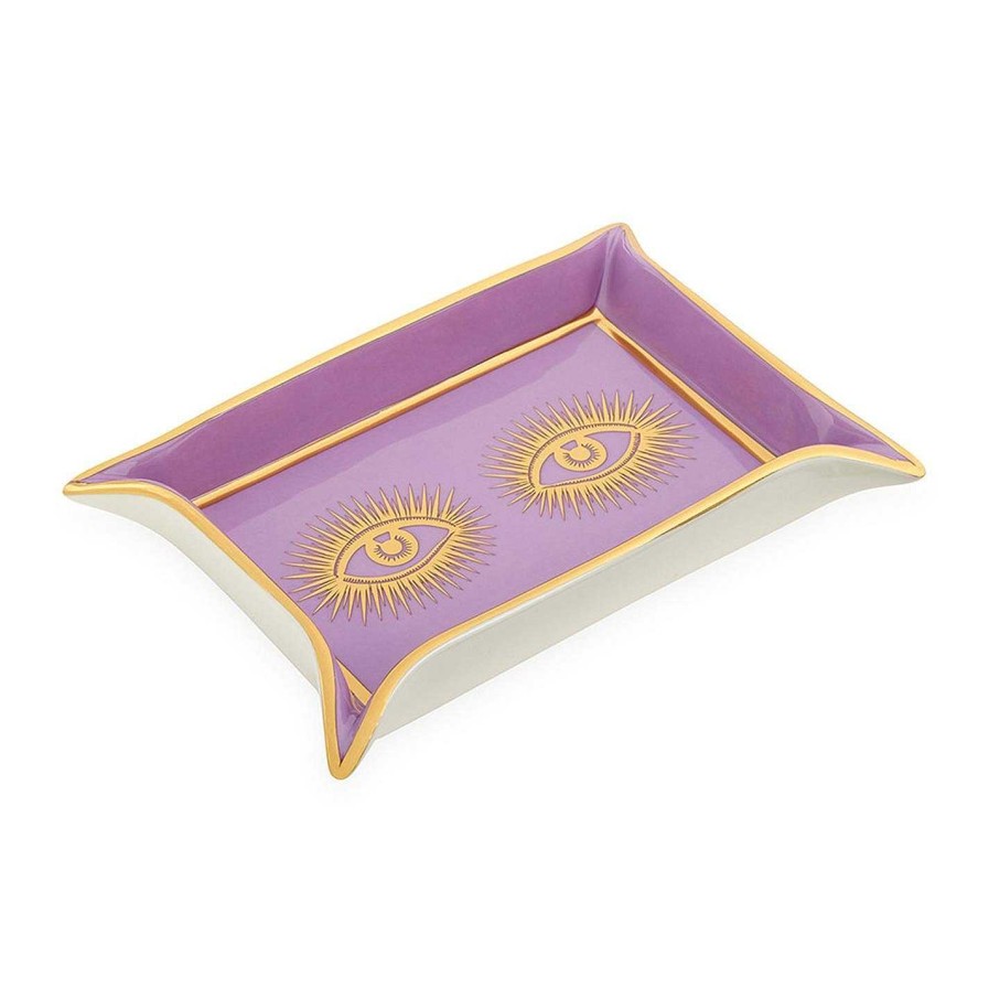 Jonathan Adler Trinket Trays | Eyes Valet Tray - Purple/Gold