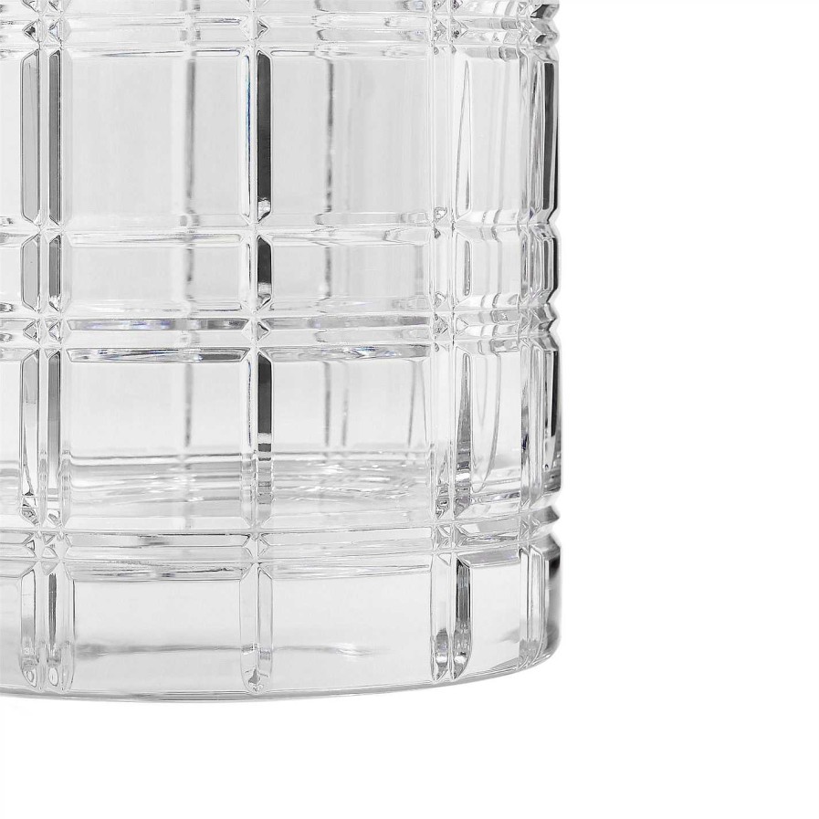 Ralph Lauren Home Wedding | Hudson Plaid Crystal Glass Vase - Clear