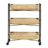 Nordal Bar Carts & Trolleys | Bamboo Weave Trolley With Wheels