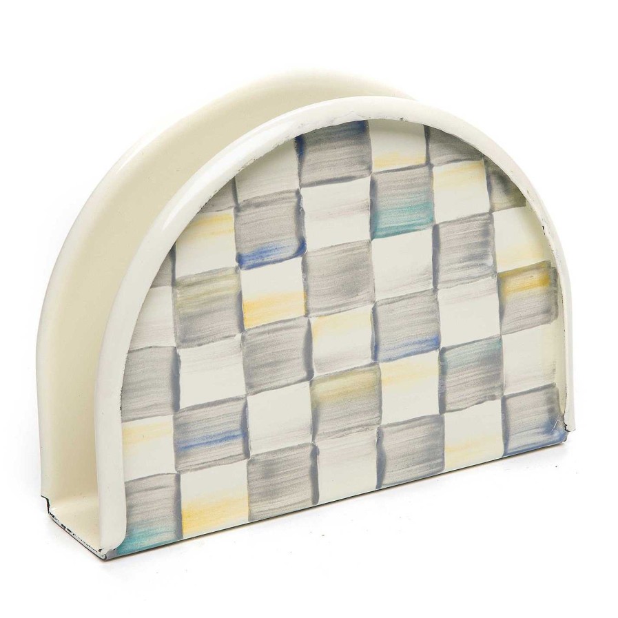 MacKenzie-Childs Napkins | Sterling Check Napkin Holder