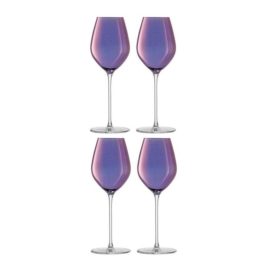 LSA Champagne Flutes & Saucers | Aurora Champagne Tulip Glass - Set Of 4