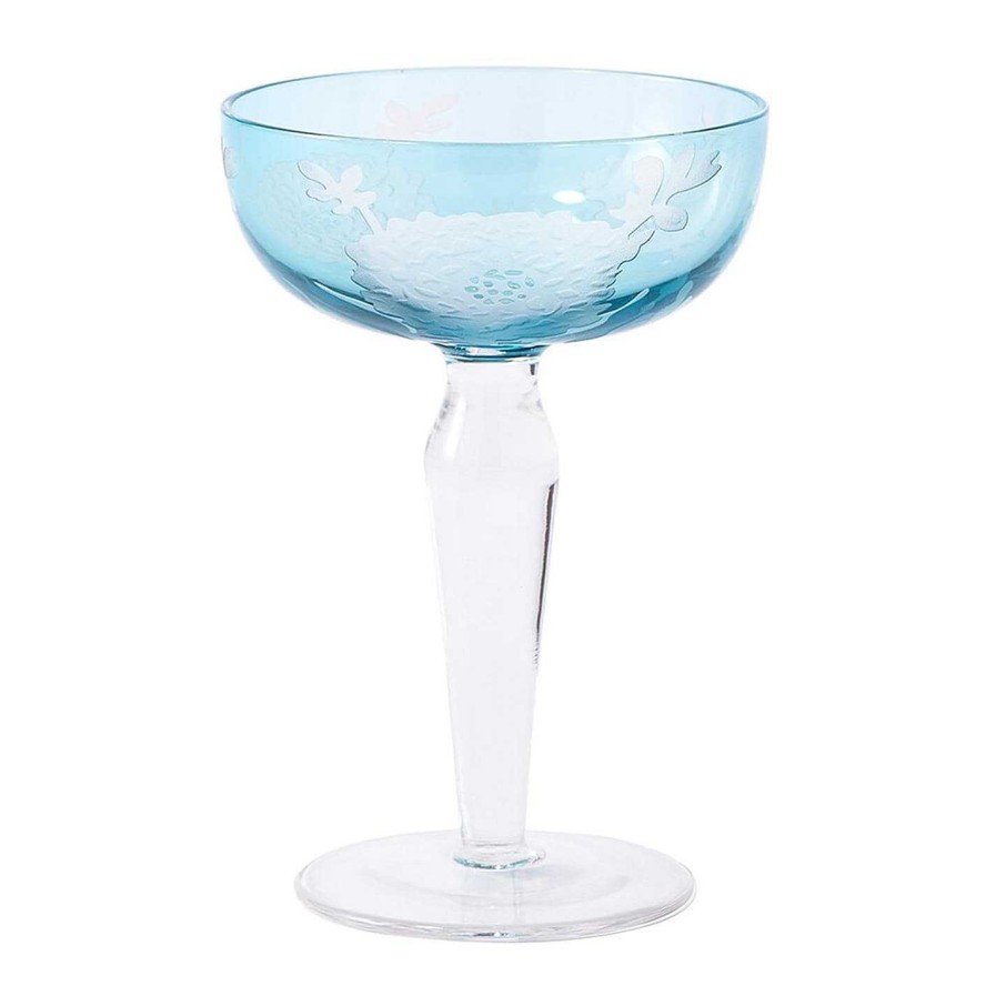 Pols Potten Champagne Flutes & Saucers | Peony Multicolour Coupe Glasses