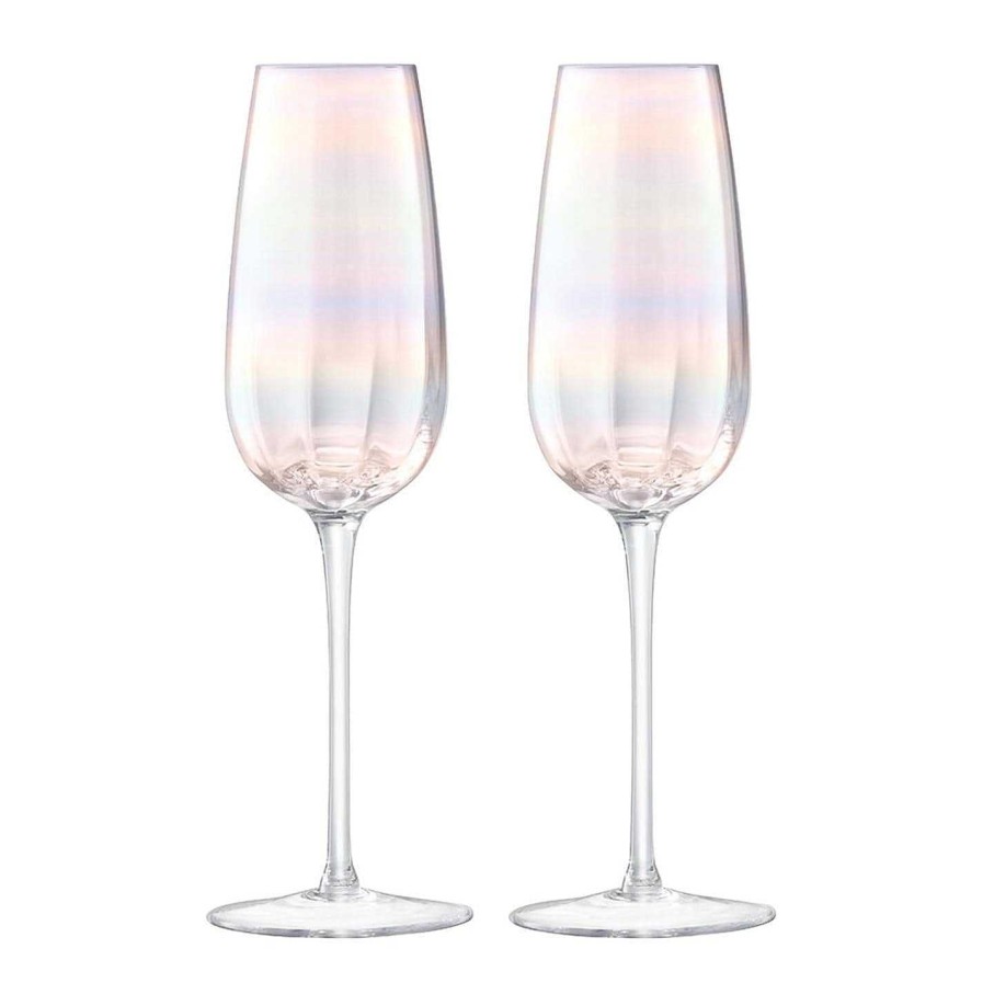 LSA Champagne Flutes & Saucers | Pearl Champagne Flute