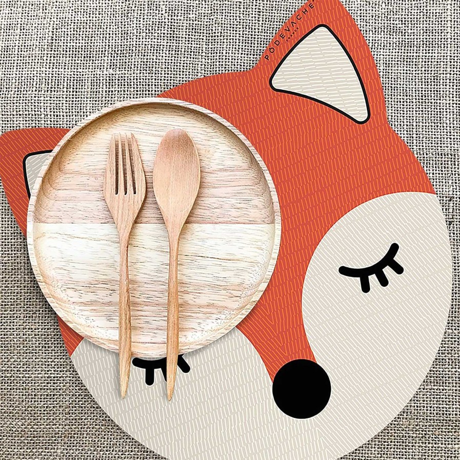 PODEVACHE Placemats | Fox Face Vinyl Placemat