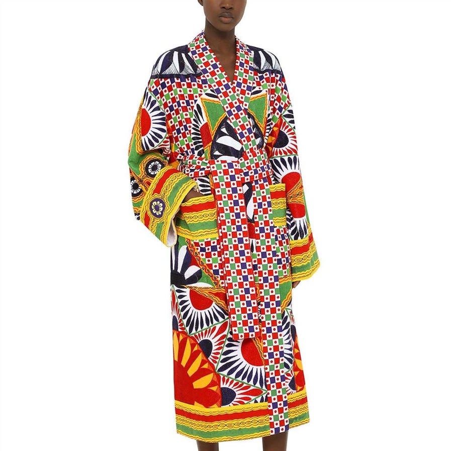 Dolce and Gabbana Casa Bathrobes & Dressing Gowns | Carretto Bathrobe - All Over Print