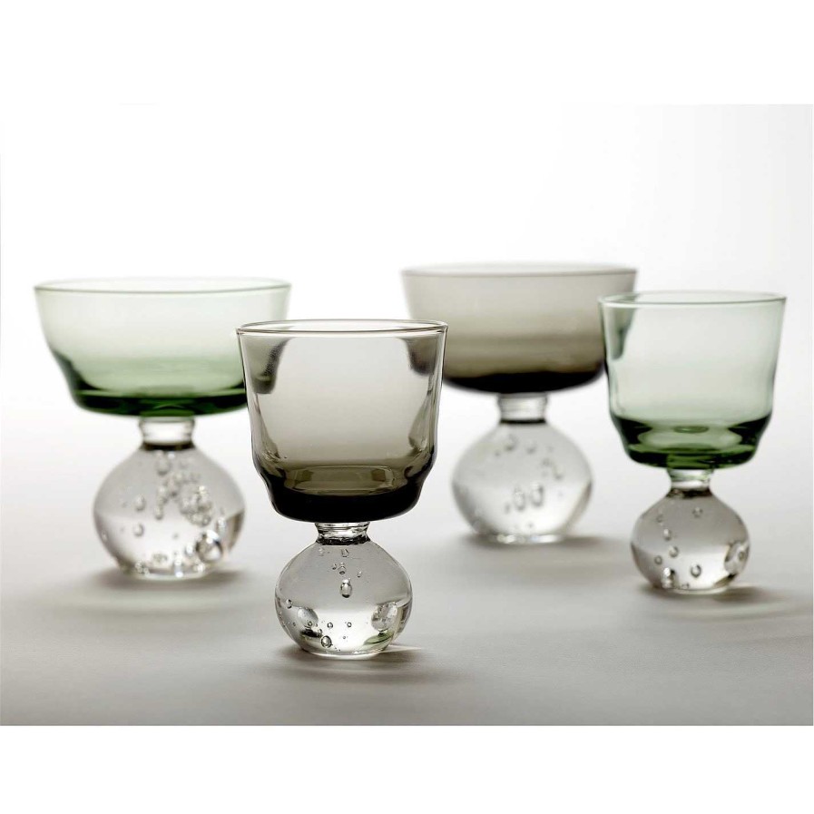 Serax Cocktail Glasses | Bela Silva Eternal Snow Stem Glass - Set Of 6 - Smoky Grey - Small