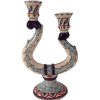 Les Ottomans Candlesticks | Turquerie Ceramic Double Candle Holder