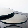 Ethnicraft Coffee Tables | Heavy Aged Mirror Coffee Table Set - Round