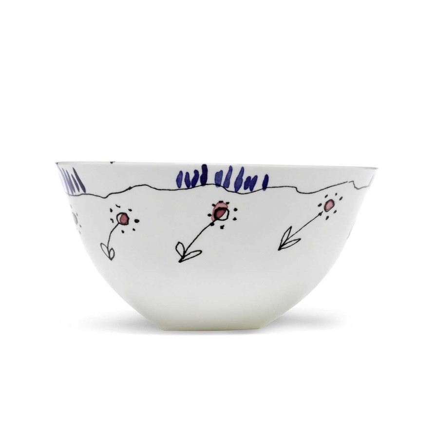 Serax Decorative Bowls & Dishes | Serax X Marni Anemone Milk Midnight Flowers Serving Bowl