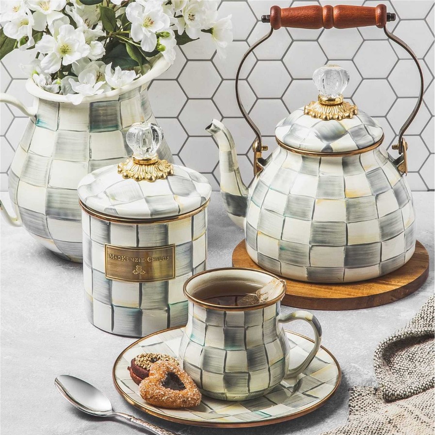 MacKenzie-Childs Jars & Canisters | Sterling Check Enamel Canister - Small