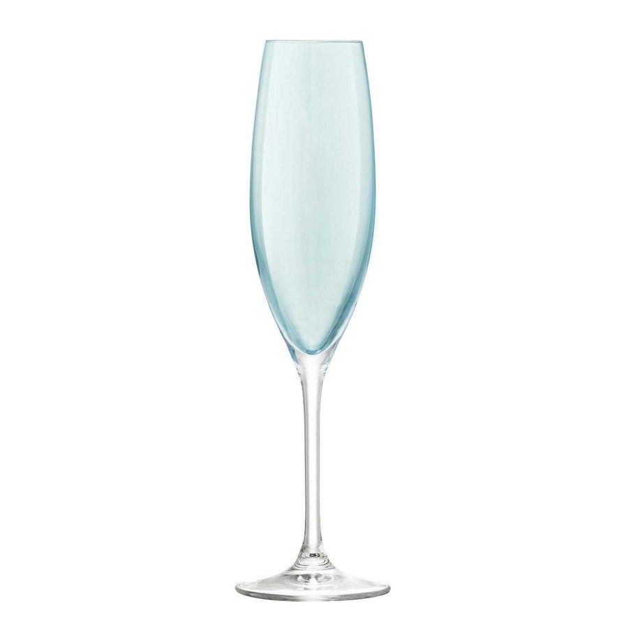 LSA Champagne Flutes & Saucers | Polka Assorted Champagne Glasses - Set Of 4