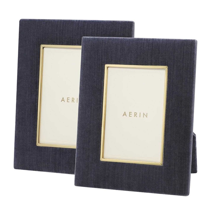 AERIN Photo Frames | Valentina Velvet Frame - Dusk Blue