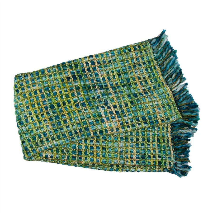 MacKenzie-Childs Throws & Blankets | Basket Weave Throw - Peacock