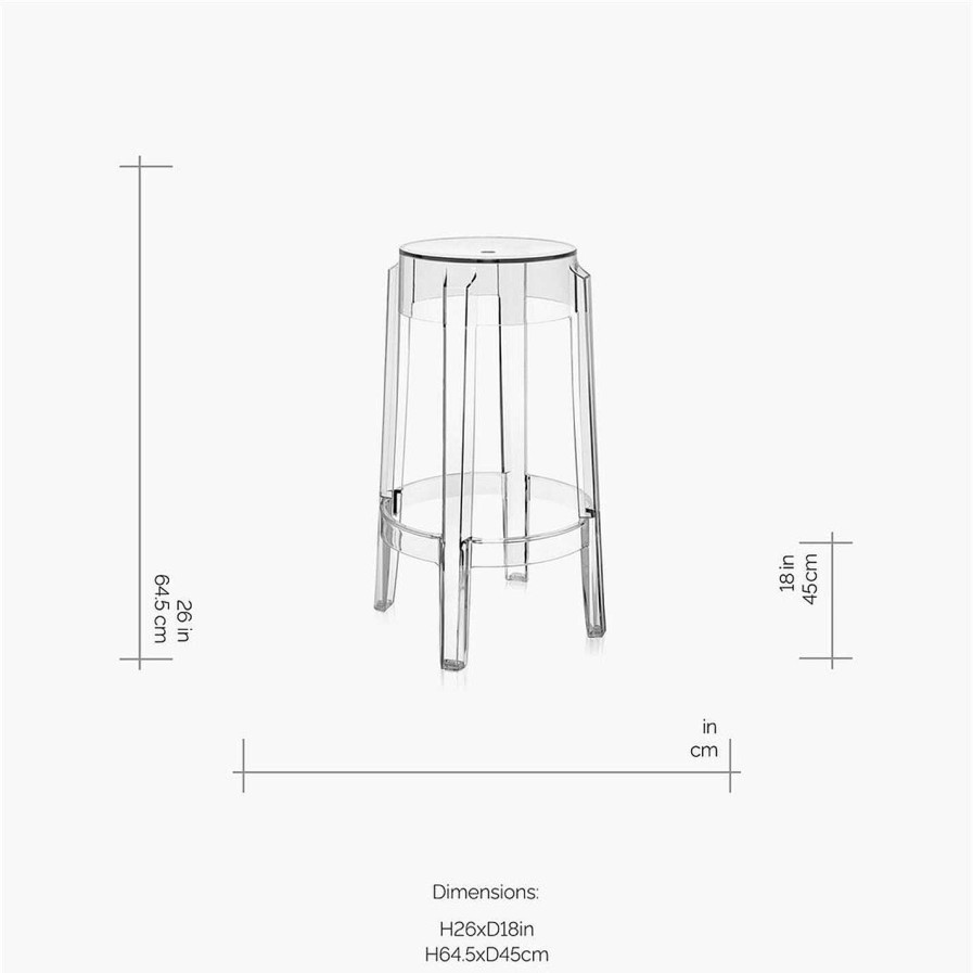 Kartell Bar Stools & Chairs | Charles Ghost Stool