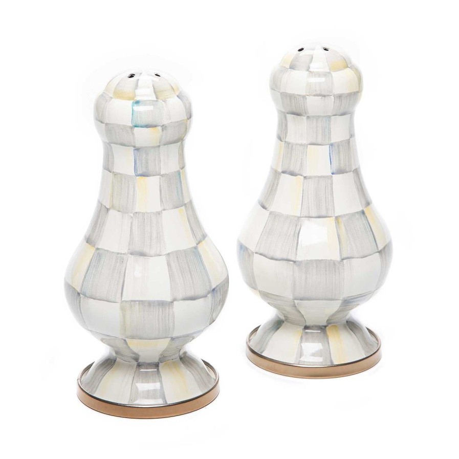 MacKenzie-Childs Salt & Pepper | Sterling Check Large Salt & Pepper Shakers