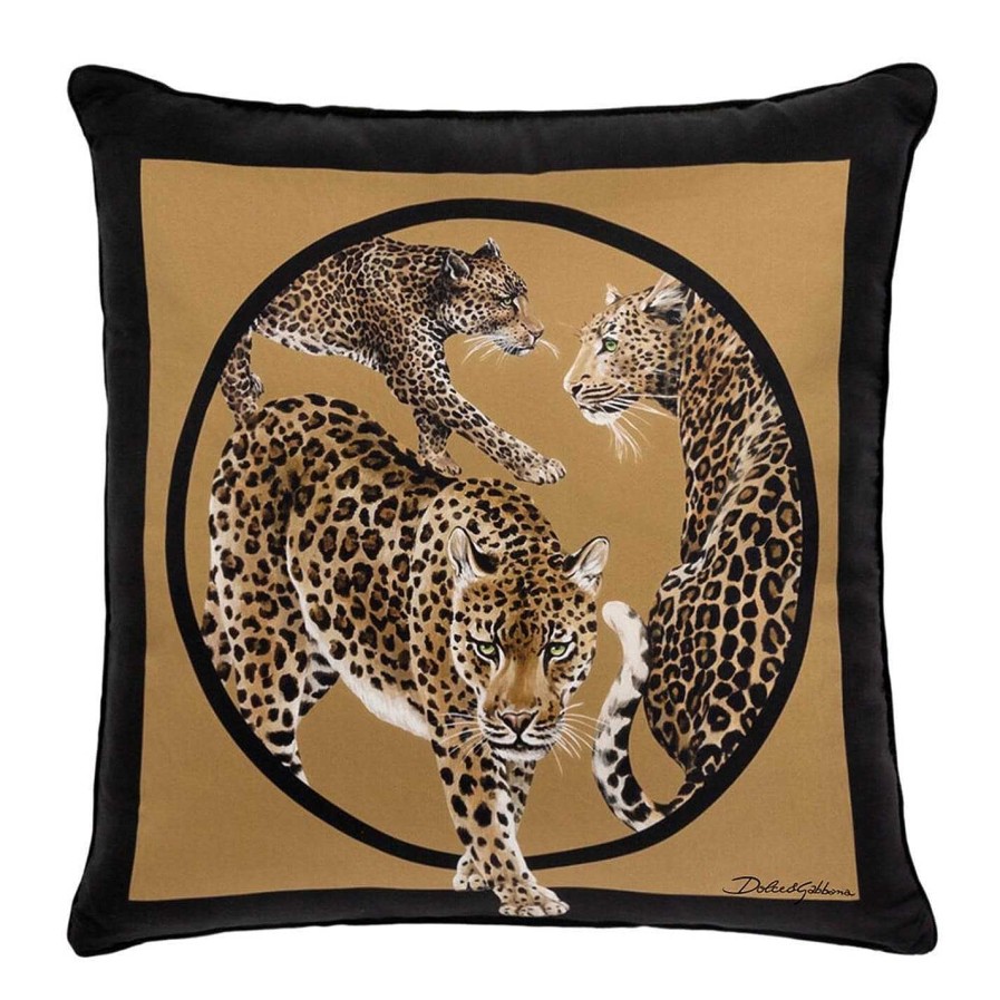 Dolce and Gabbana Casa Cushions | Leopard Silk Cushion - 45X45Cm