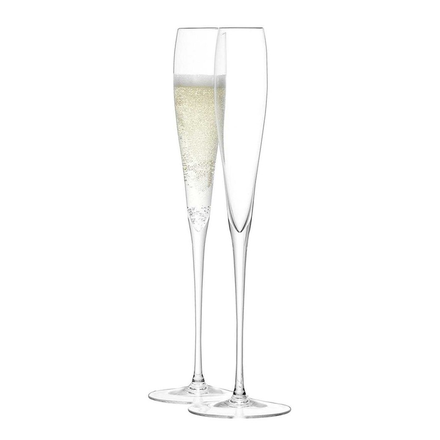 LSA Champagne Flutes & Saucers | Wine Grand Champagne Flutes - Set Of 2