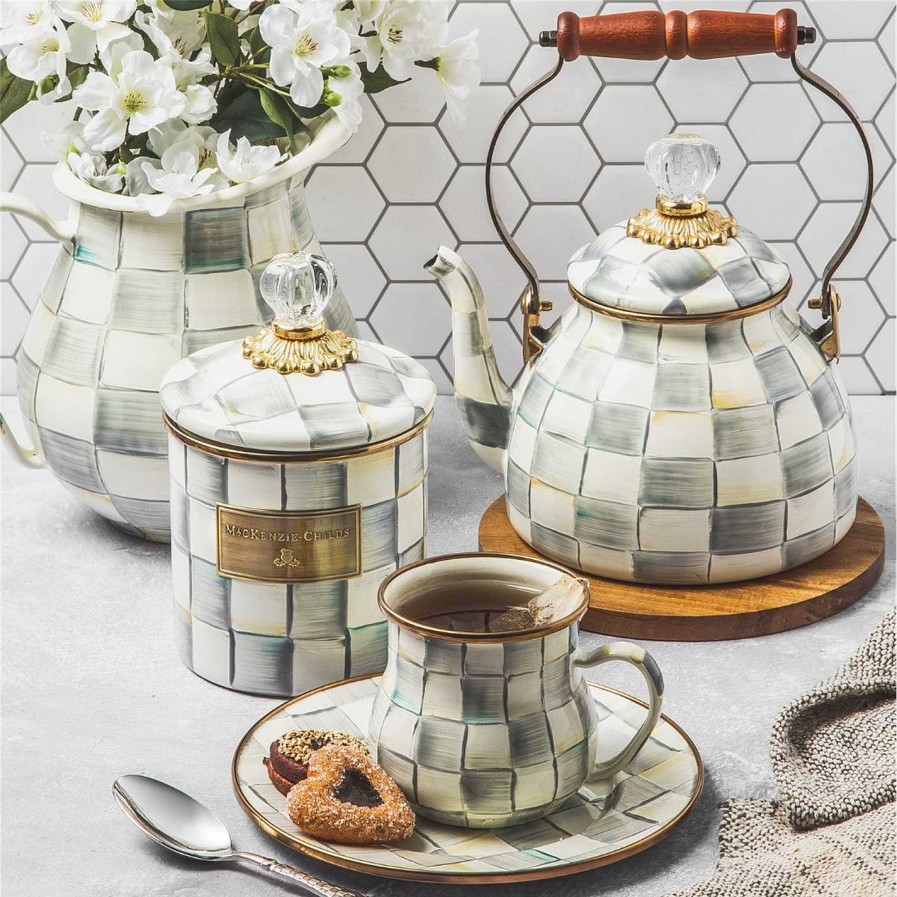 MacKenzie-Childs Housewarming | Sterling Check Enamel Tea Kettle