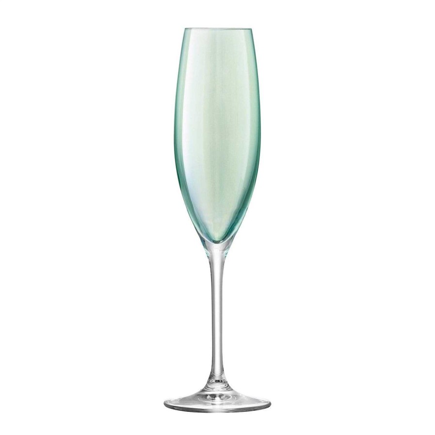 LSA Champagne Flutes & Saucers | Polka Assorted Champagne Glasses - Set Of 4