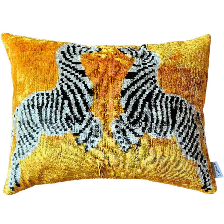 Les Ottomans Cushions | Zebra Velvet Cushion 50X40Cm