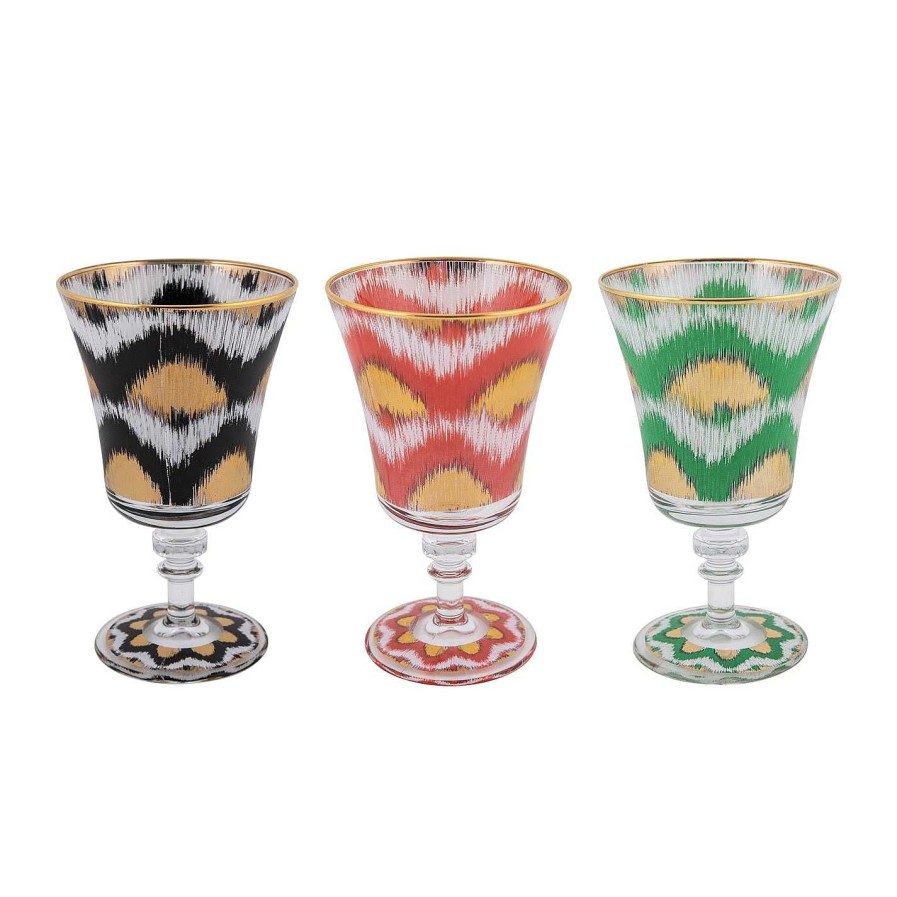 Les Ottomans Wine Glasses | Ikat Wine Goblet