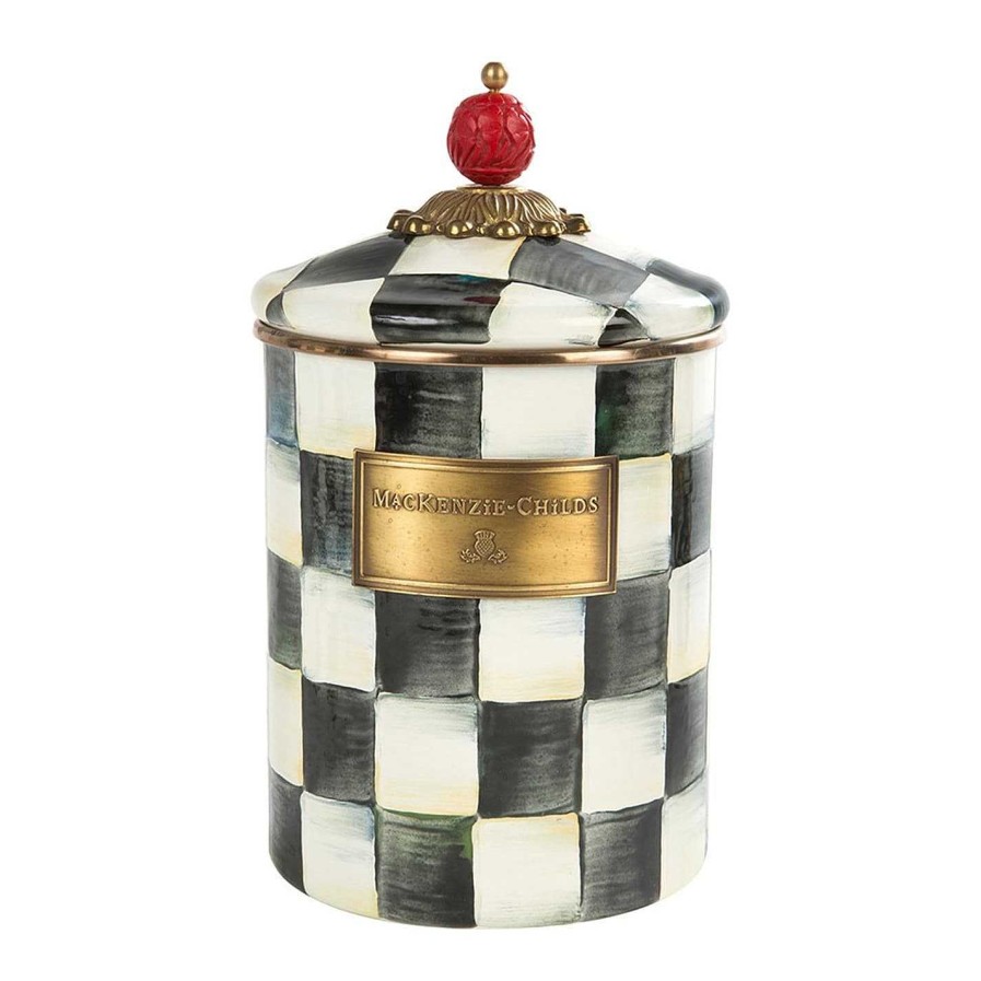 MacKenzie-Childs Jars & Canisters | Courtly Check Enamel Canister