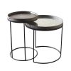 Ethnicraft Side Tables | Round Tray Table