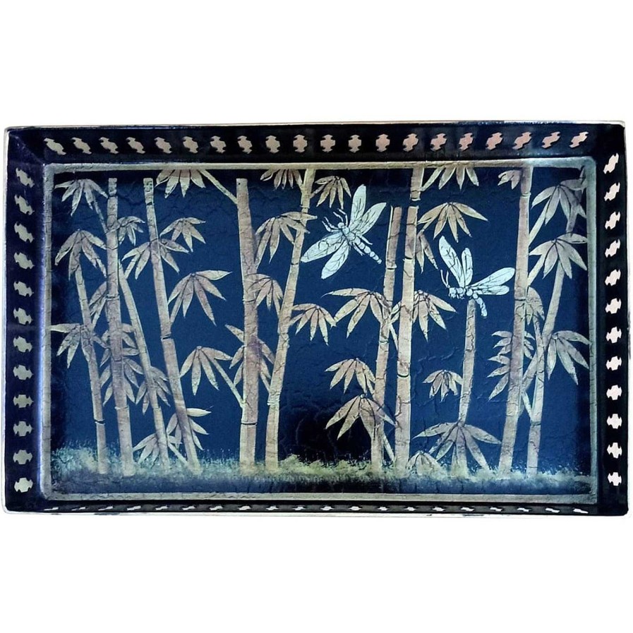 Les Ottomans Trays | Hand-Painted Chinoiserie Tray - Rectangular