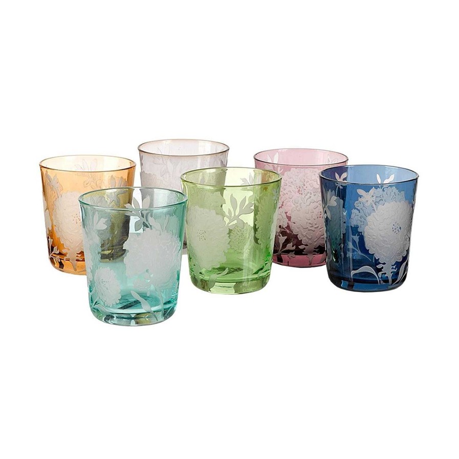 Pols Potten Tumblers & Highballs | Peony Glass Tumblers - Set Of 6