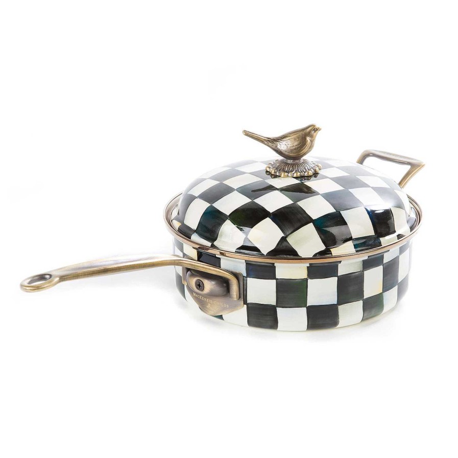 MacKenzie-Childs Pots & Pans | Courtly Check Enamel Saute Pan