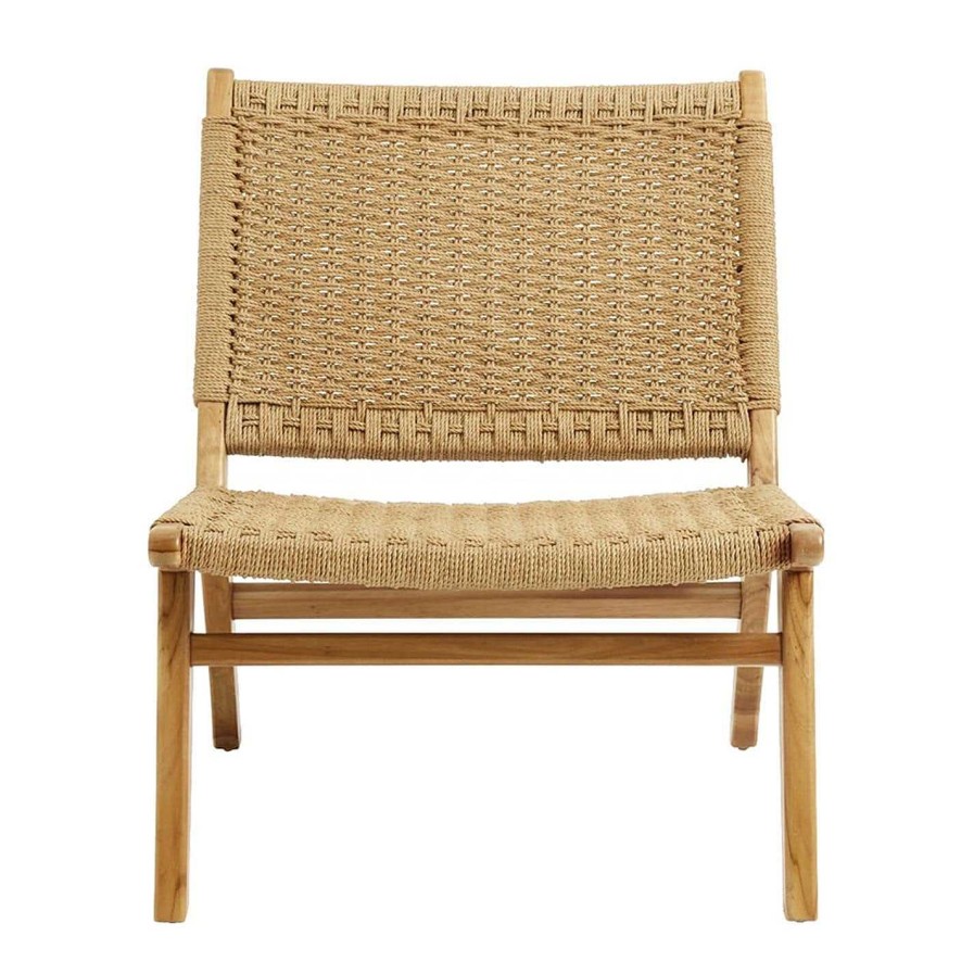 Nordal Accent Chairs | Teak Woven Lounge Chair