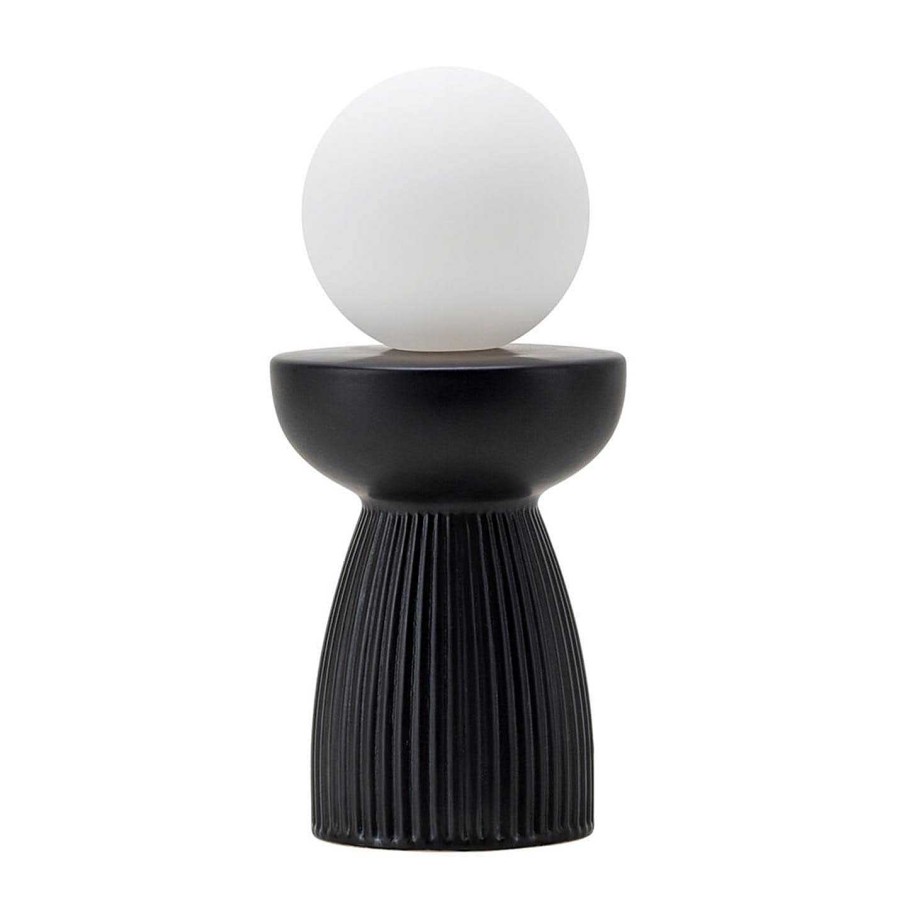 houseof Lighting | Ribbed Ceramic Table Lamp