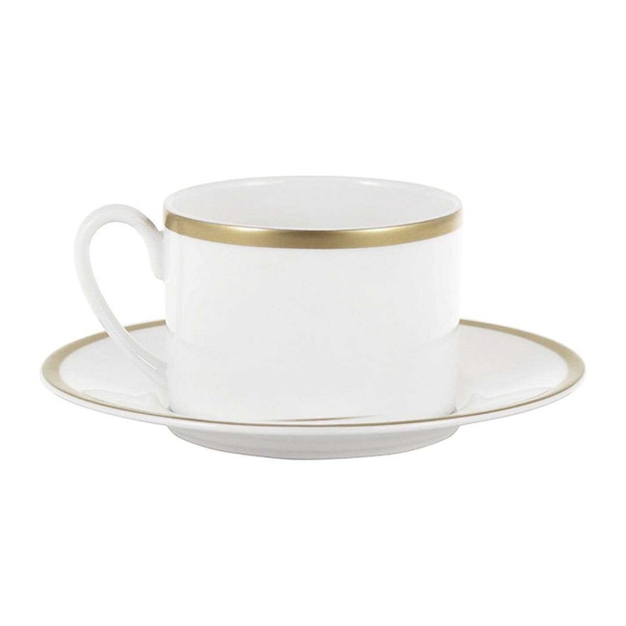 Roberto Cavalli Home Tea & Coffee | Silk Gold Teacups And Saucers - Set Of 6