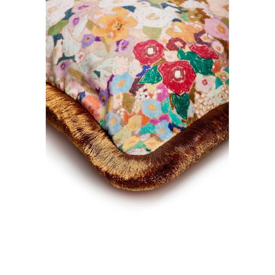 House of Hackney Cushions | Hollyhocks Fringe Cushion - 45X45Cm