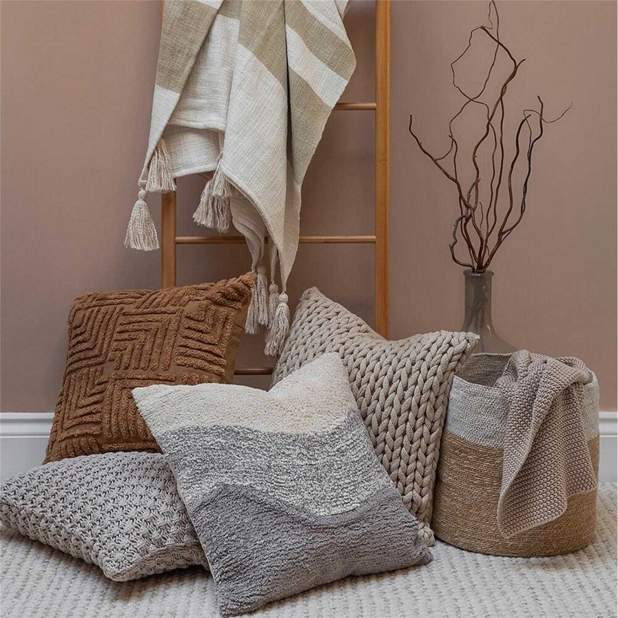 Retreat Throws & Blankets | Thick Border Stripe Throw - 130X170Cm - Cream