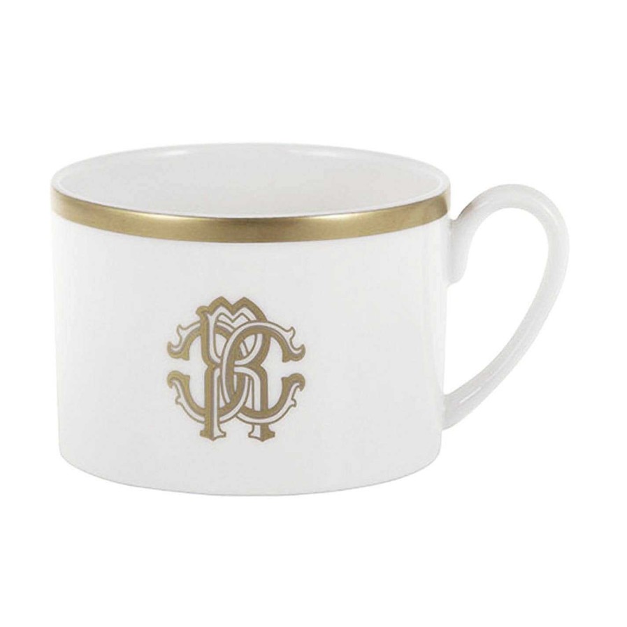 Roberto Cavalli Home Tea & Coffee | Silk Gold Teacups And Saucers - Set Of 6