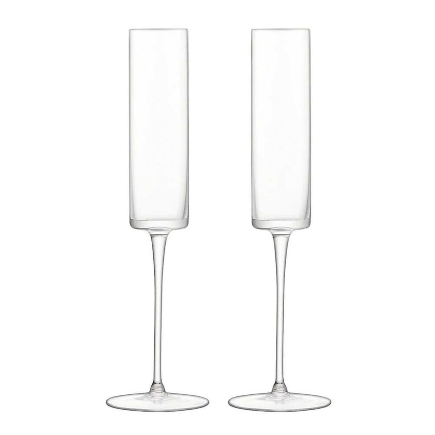 LSA Champagne Flutes & Saucers | Otis Champagne Flute - Clear