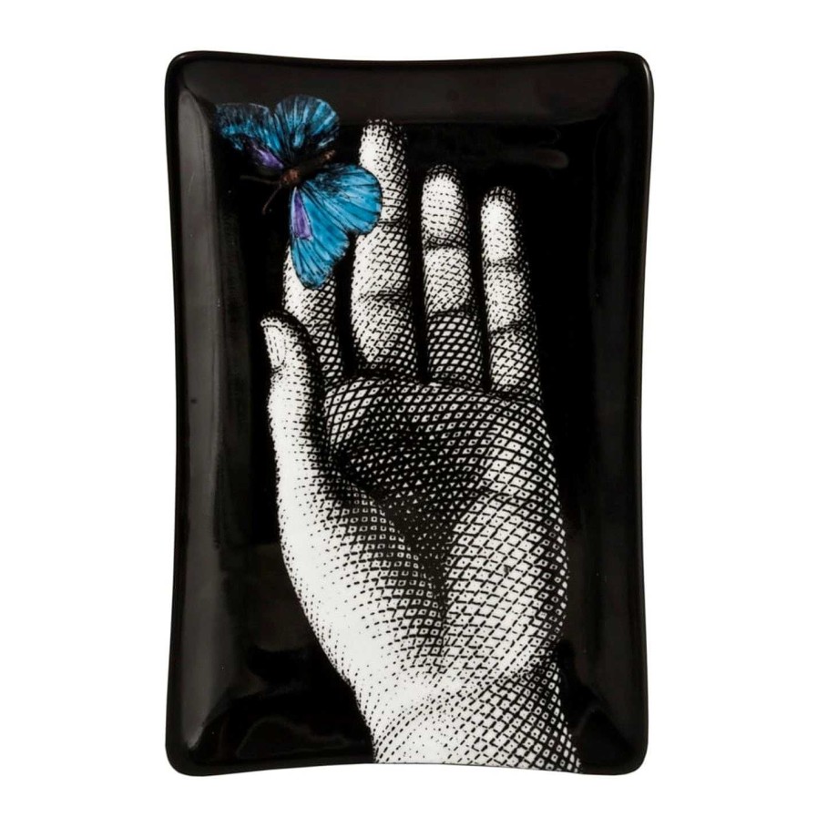 Fornasetti Trays | Blue Butterfly Rectangular Ashtray