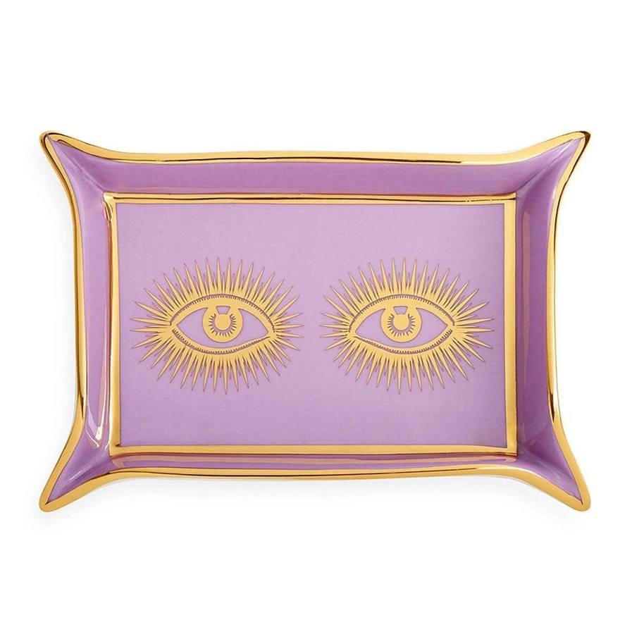 Jonathan Adler Trinket Trays | Eyes Valet Tray - Purple/Gold