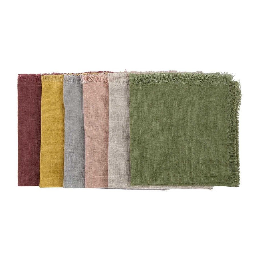 Sir Madam Napkins | Solid Linen Square Vintage Napkins - Set Of 6