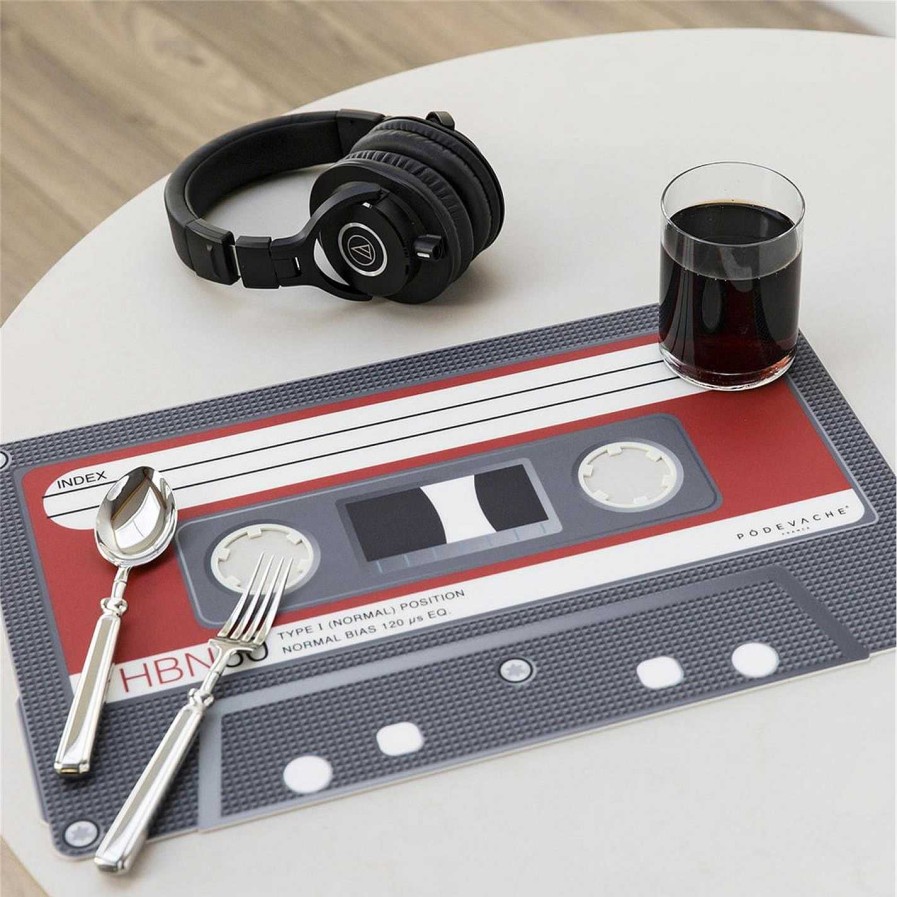 PODEVACHE Placemats | Red Cassette Vinyl Placemat