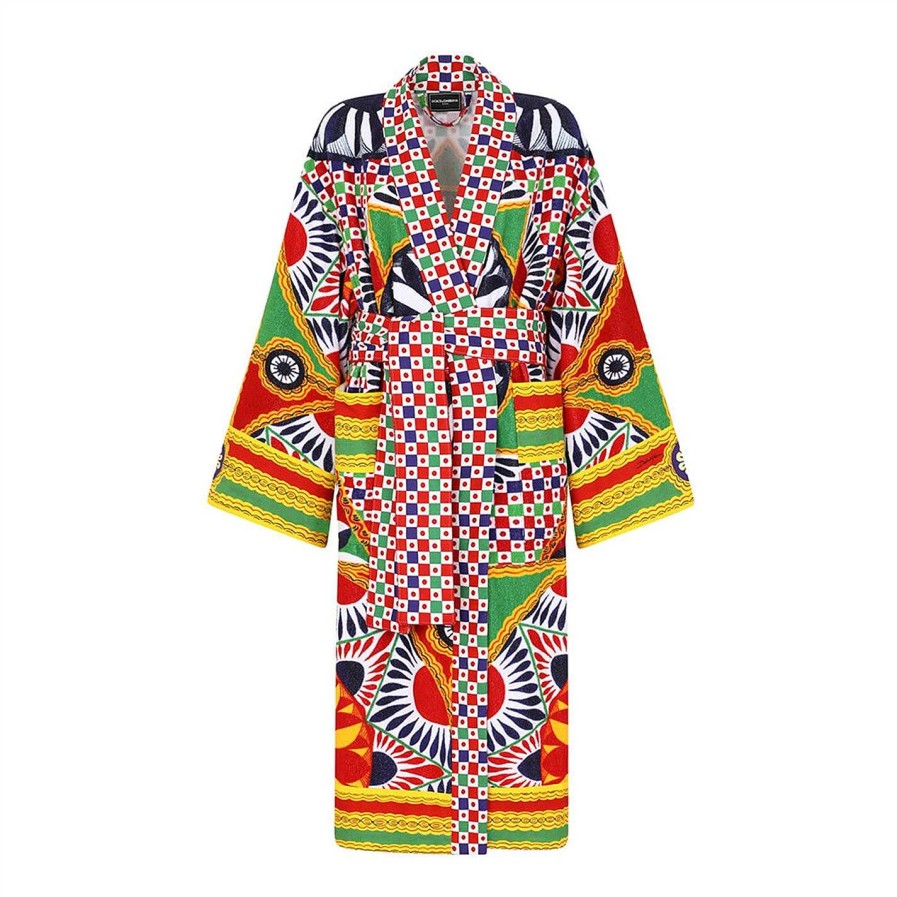 Dolce and Gabbana Casa Bathrobes & Dressing Gowns | Carretto Bathrobe - All Over Print