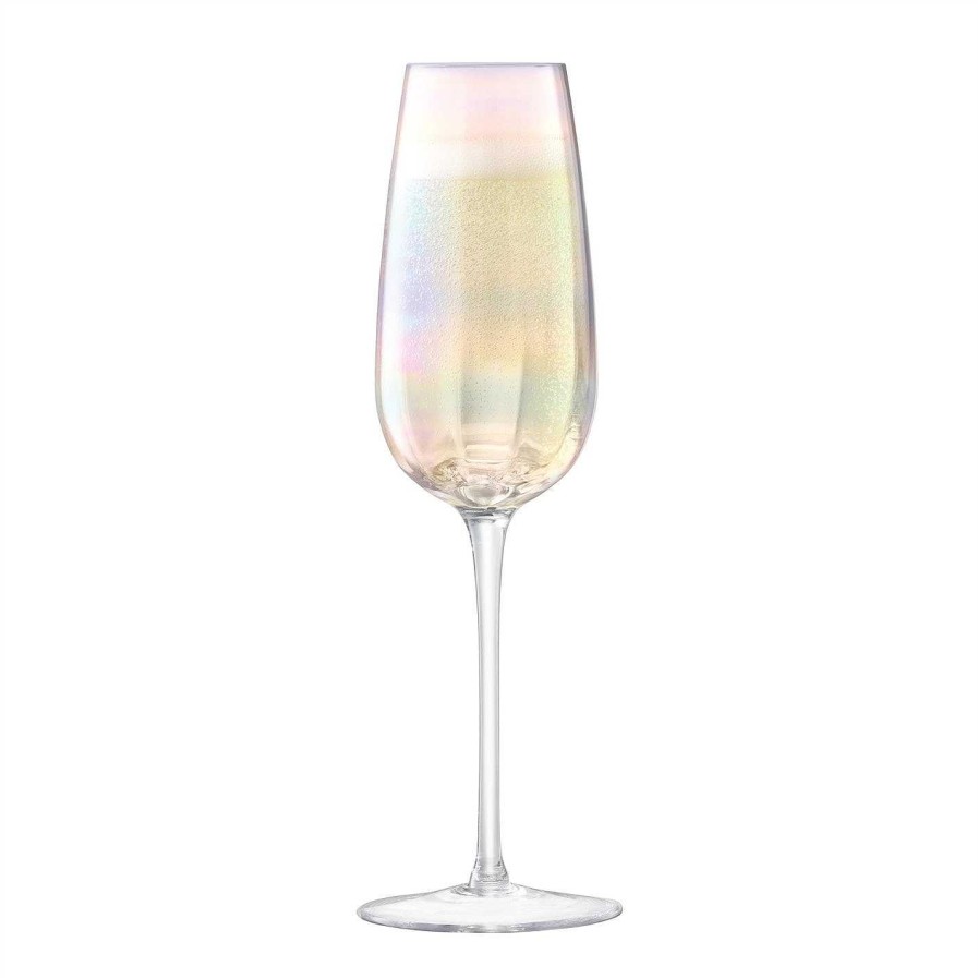 LSA Champagne Flutes & Saucers | Pearl Champagne Flute