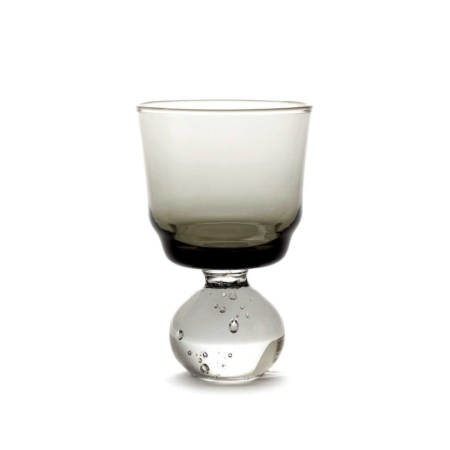 Serax Cocktail Glasses | Bela Silva Eternal Snow Stem Glass - Set Of 6 - Smoky Grey - Small